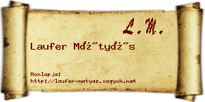 Laufer Mátyás névjegykártya